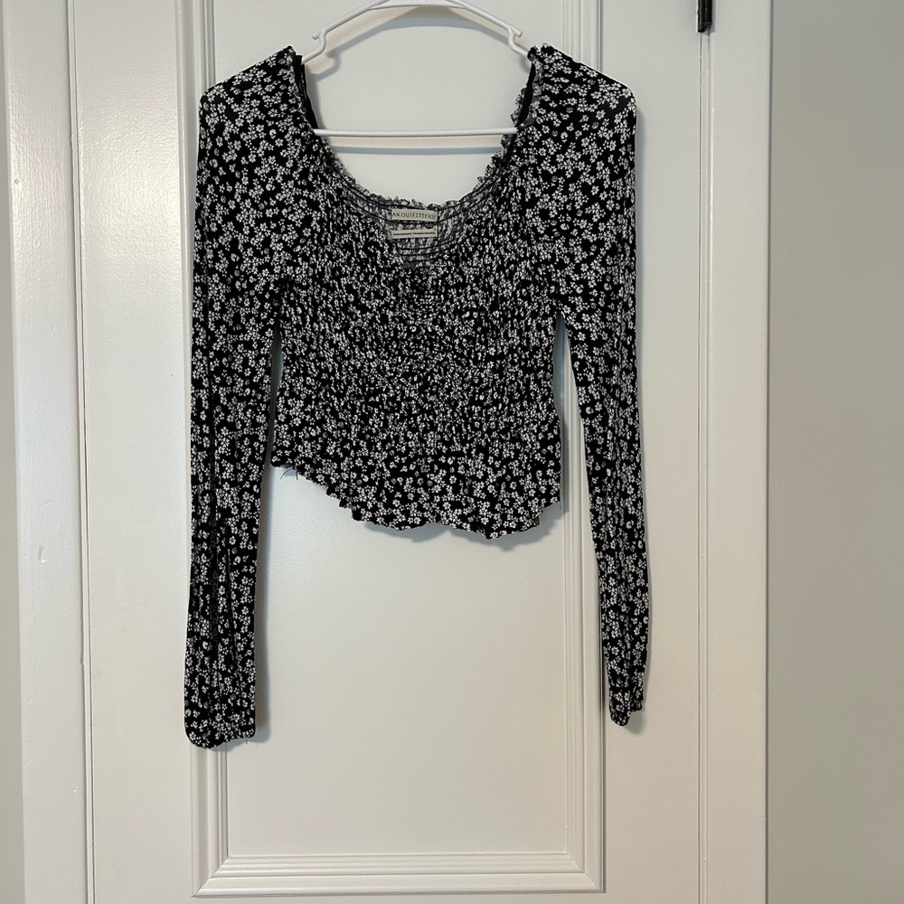 Urban Outfitters Black Floral Top